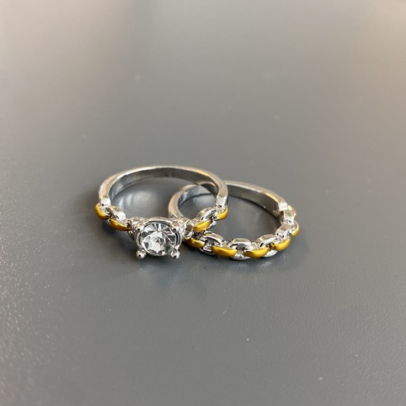 $5 add-on (w/ $25+ purchase) Silver & matte Gold Ring Set !!!  Brand New!!! - Picture 1 of 4